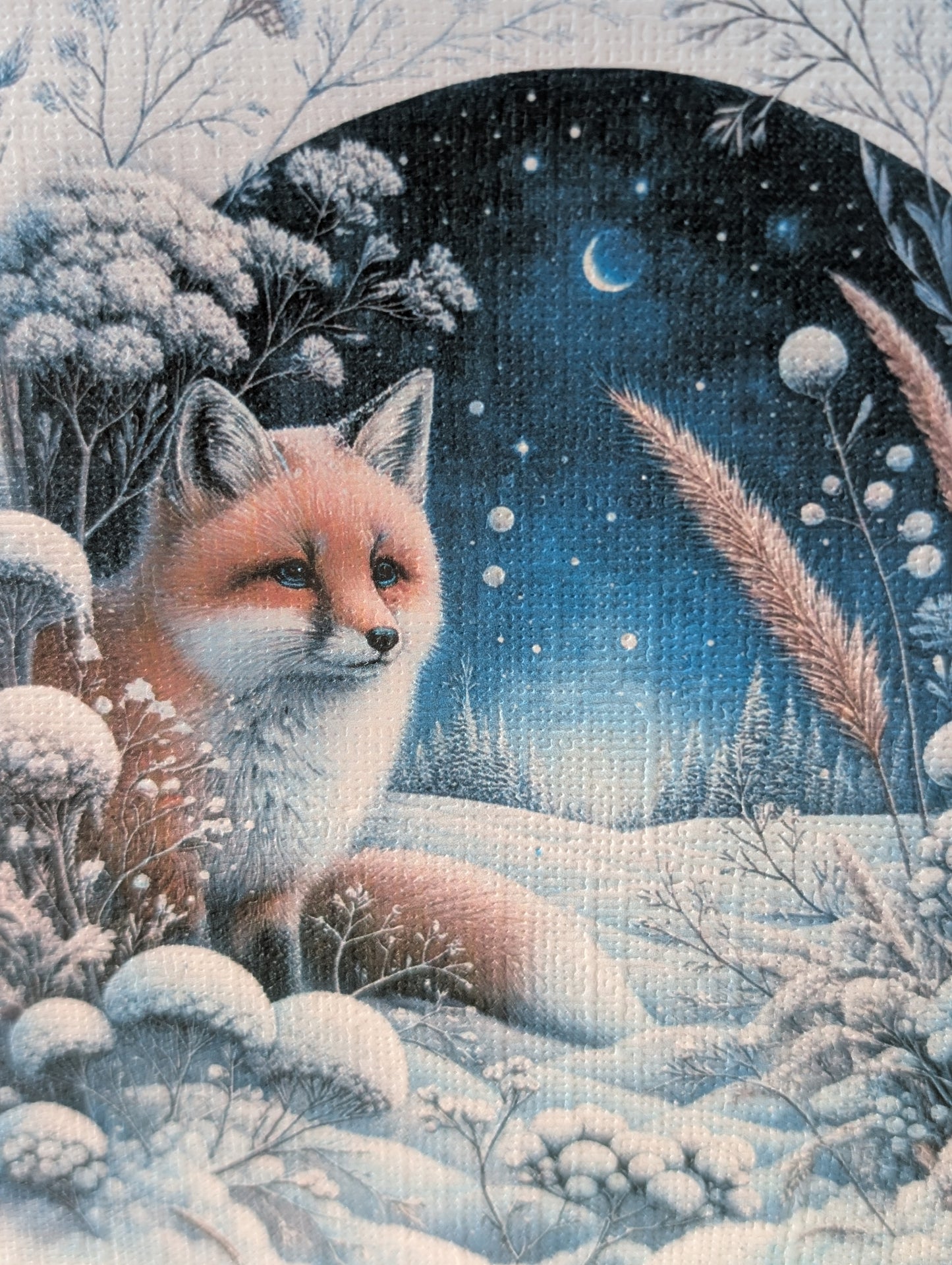 Close up detail of Fox Christmas Card