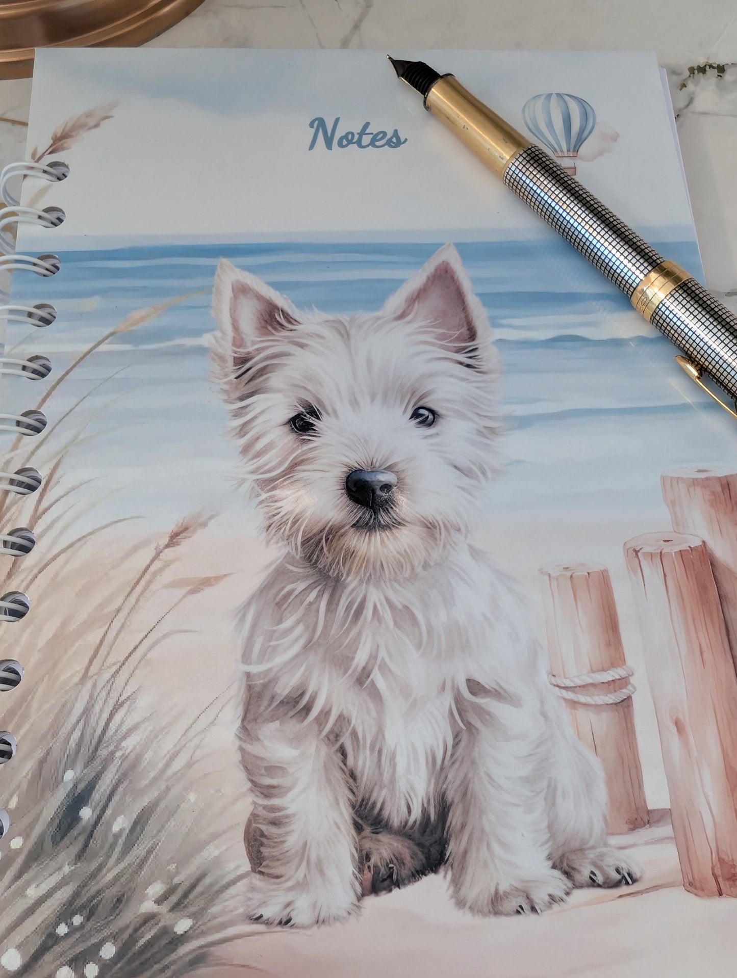 Westie Spiral Bound Notebook | Westie Stationery | Westie Handmade Notebook
