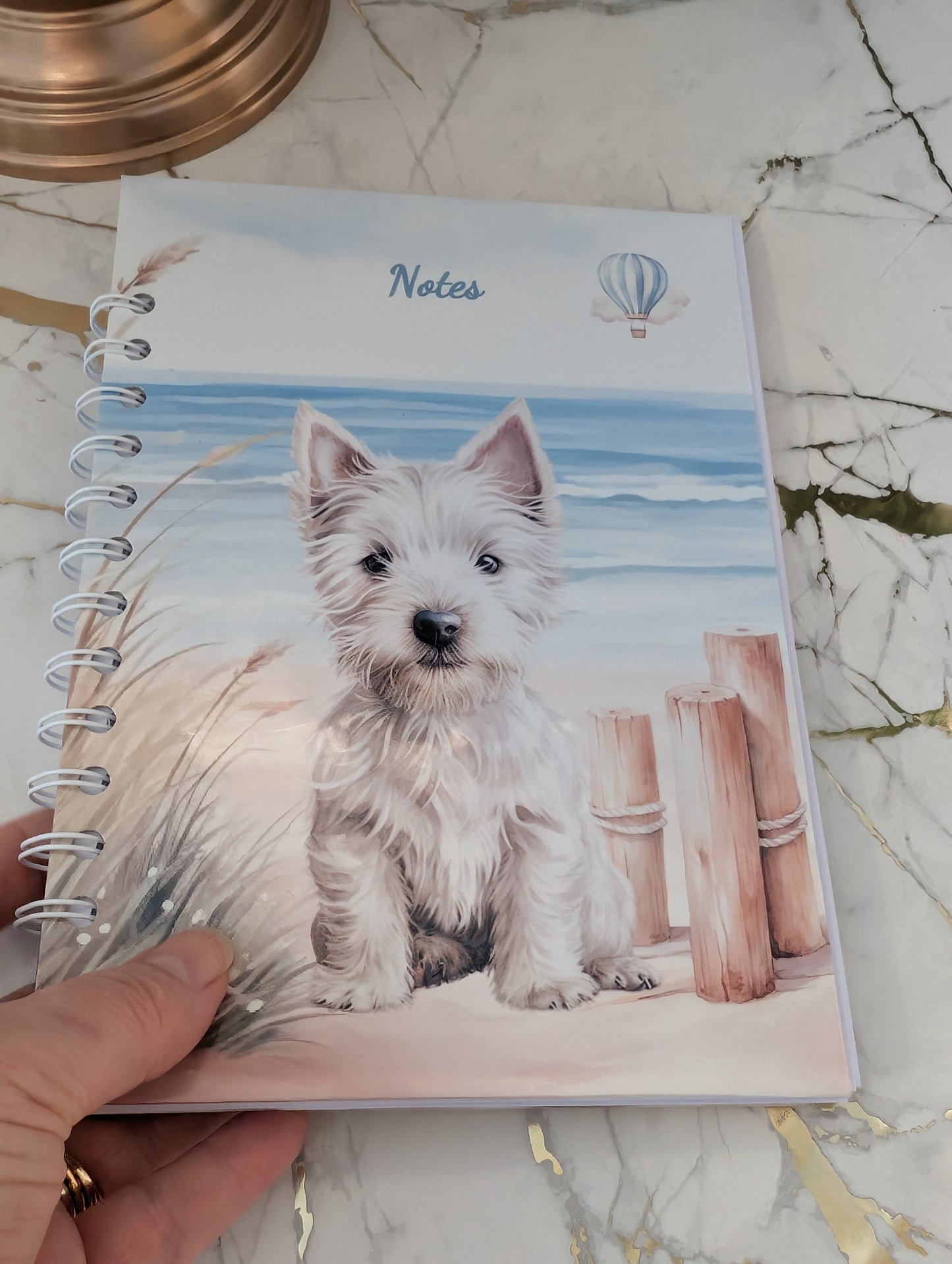 Westie Spiral Bound Notebook | Westie Stationery | Westie Handmade Notebook