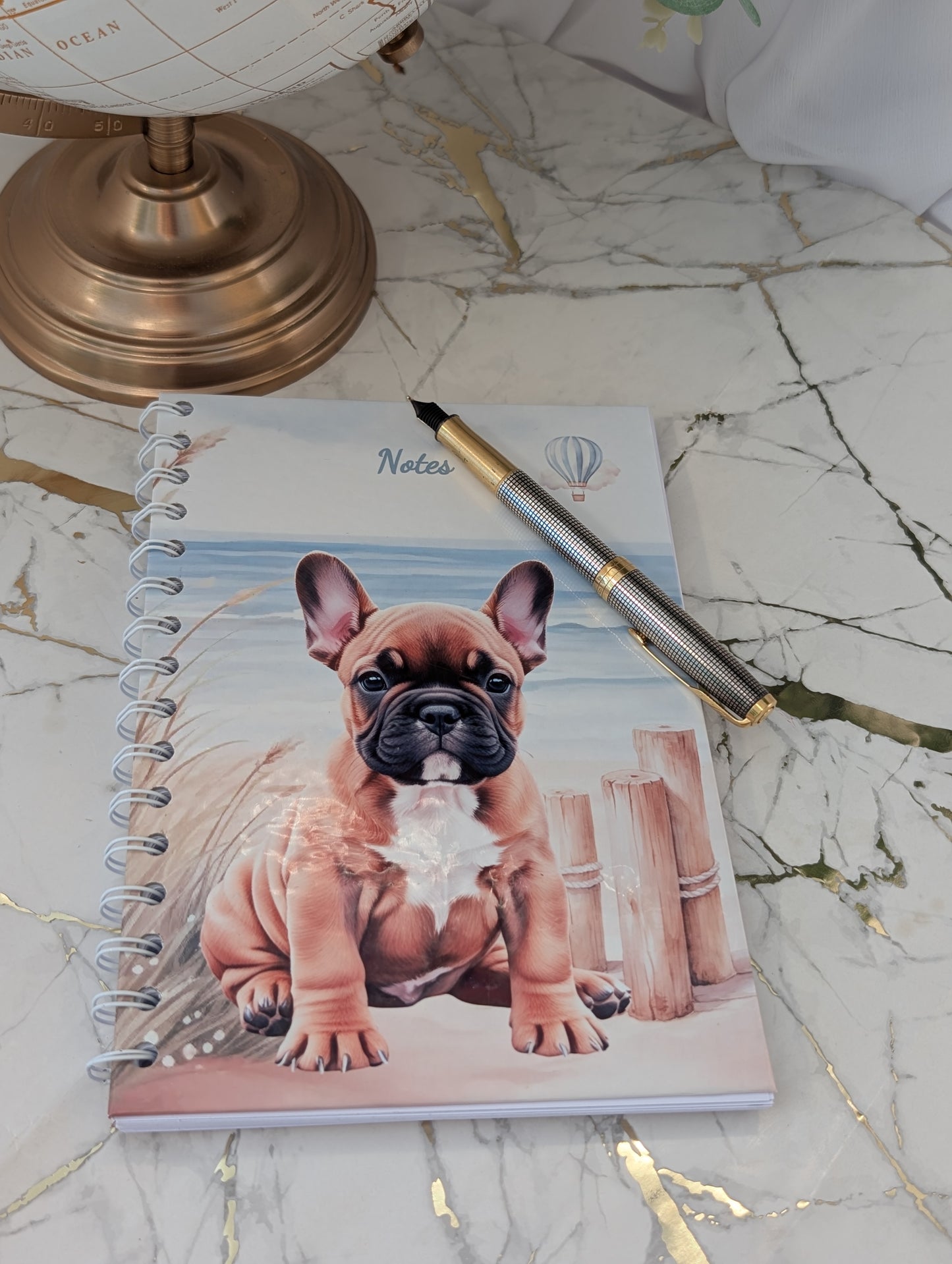 French Bulldog Spiral Bound Notebook | Handmade Stationery