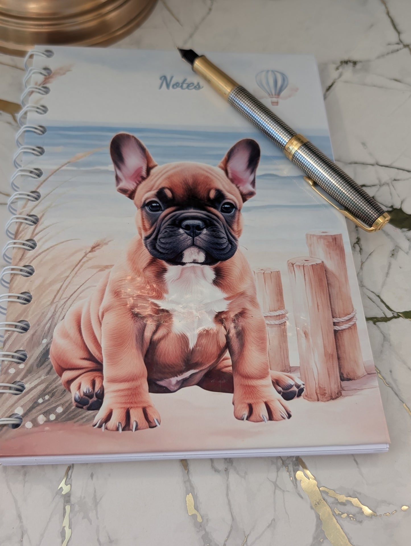 French Bulldog Spiral Bound Notebook | Handmade Stationery