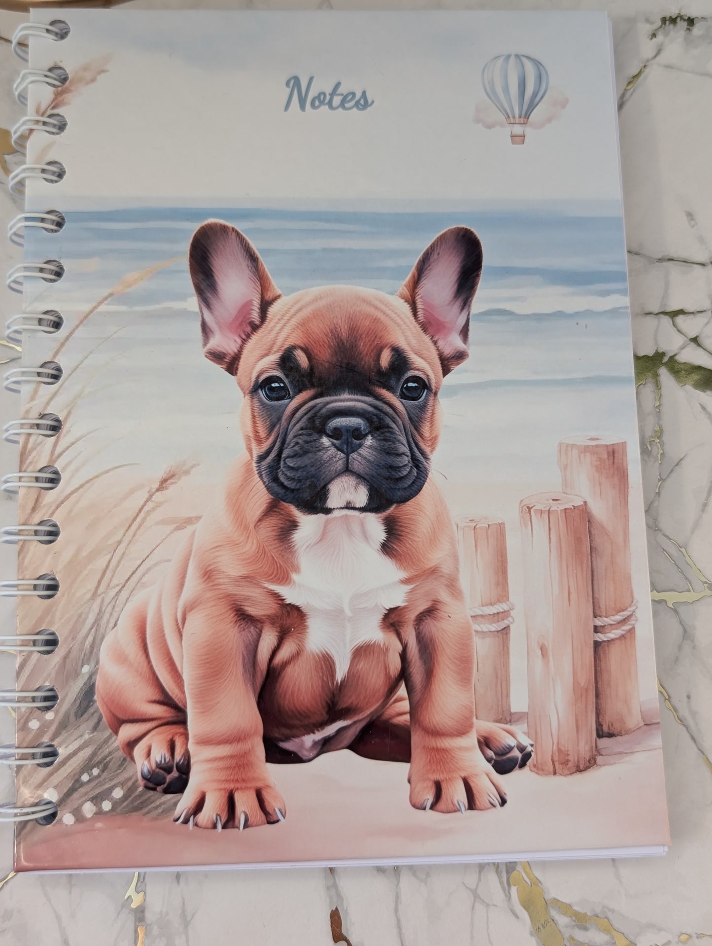 French Bulldog Spiral Bound Notebook | Handmade Stationery