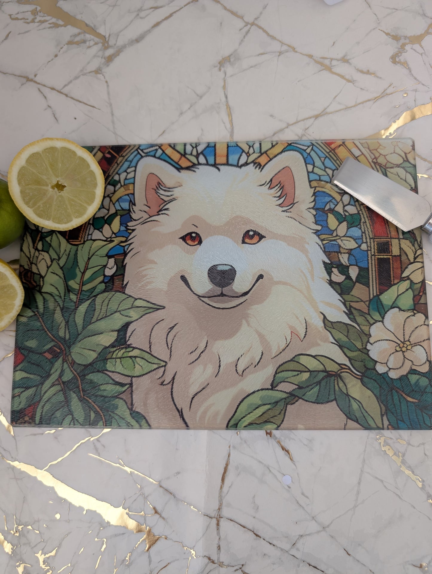 Samoyed Chopping Board | Stained Glass Effect Samoyed Chopping Board