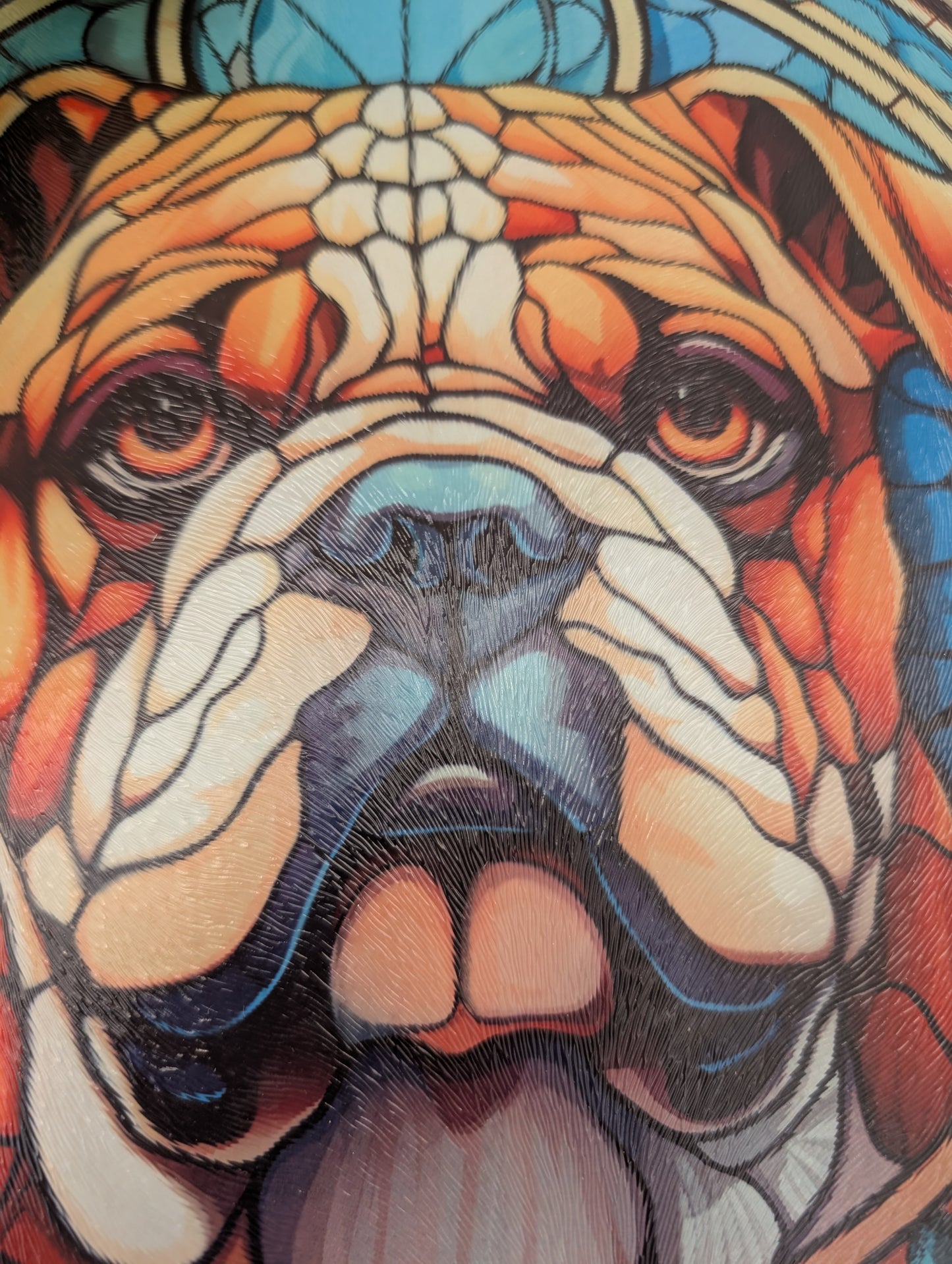 Chopping Board | Stained Glass Effect Bulldog Chopping Board | Bulldog Gift