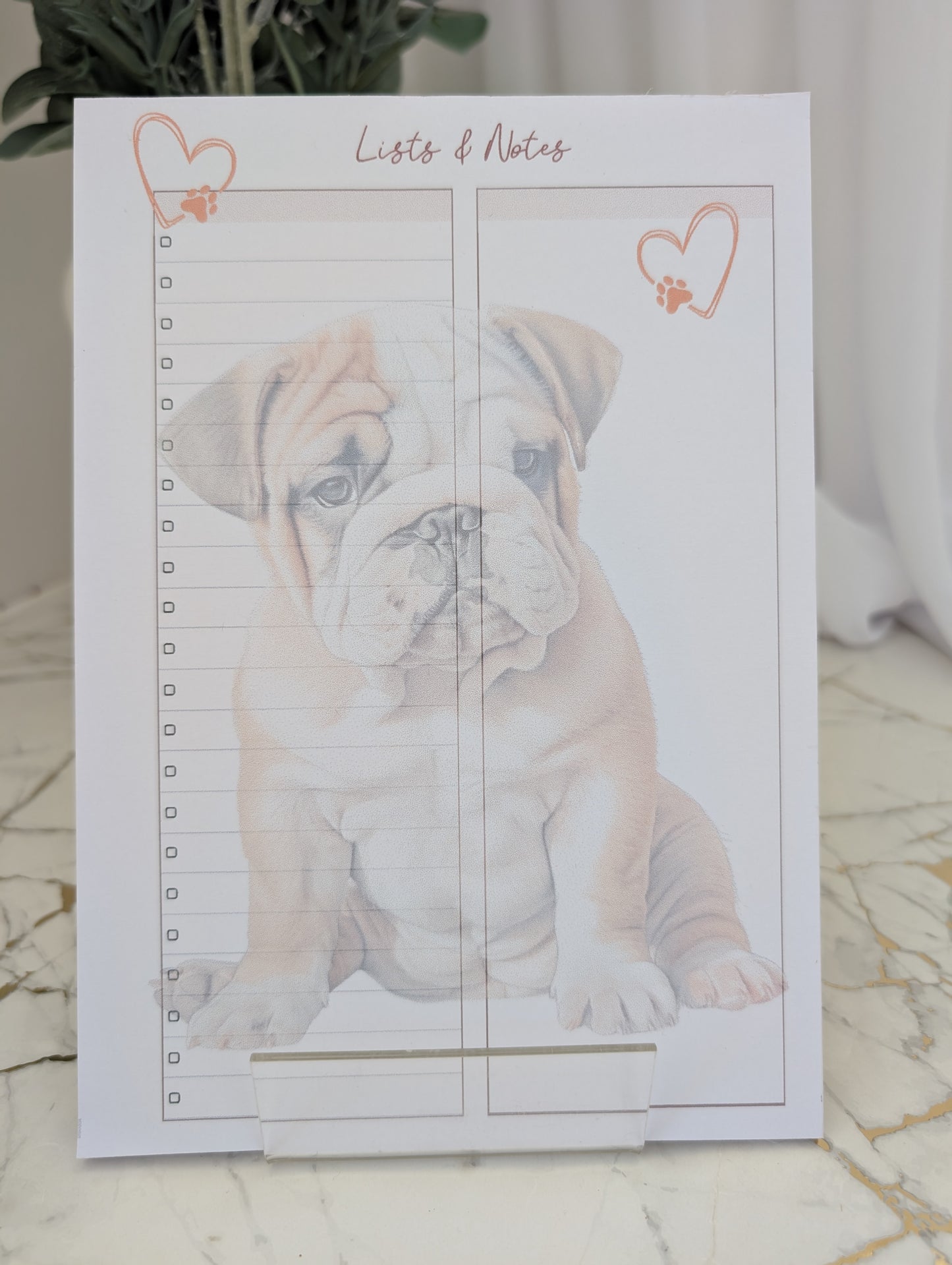 Bulldog Notepad | British Bulldog stationery | Bulldog Notepad Gift