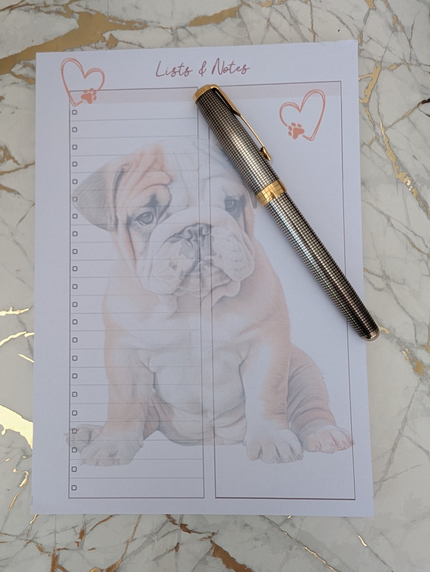 Bulldog Notepad | British Bulldog stationery | Bulldog Notepad Gift