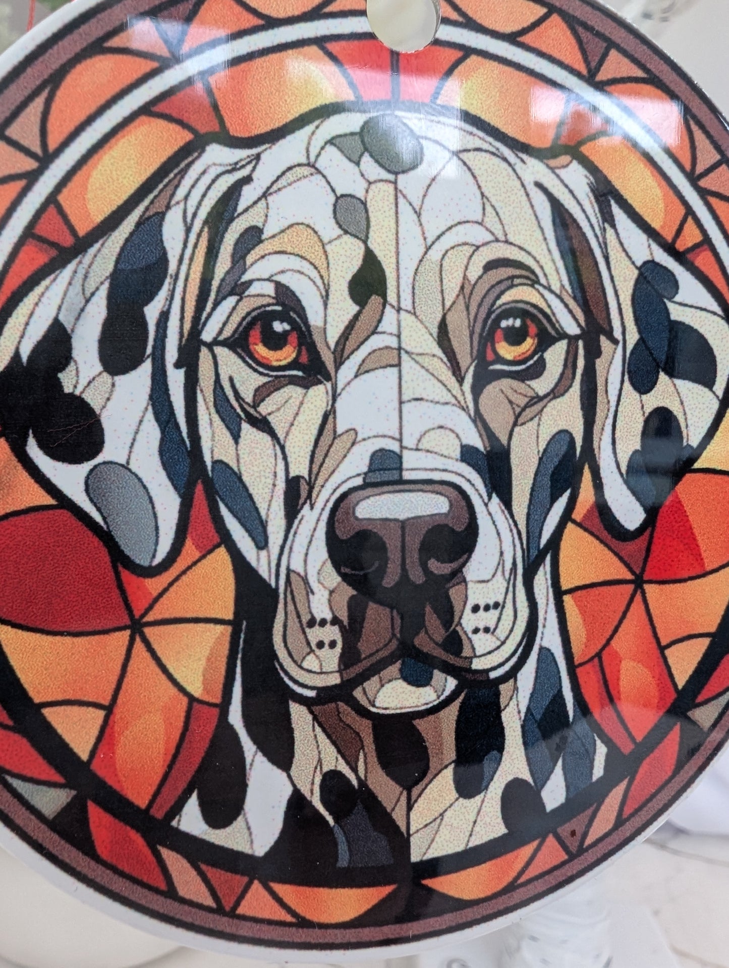 Dalmation Stained Glass Effect Hanging Decor | Dalmation Theme Gift