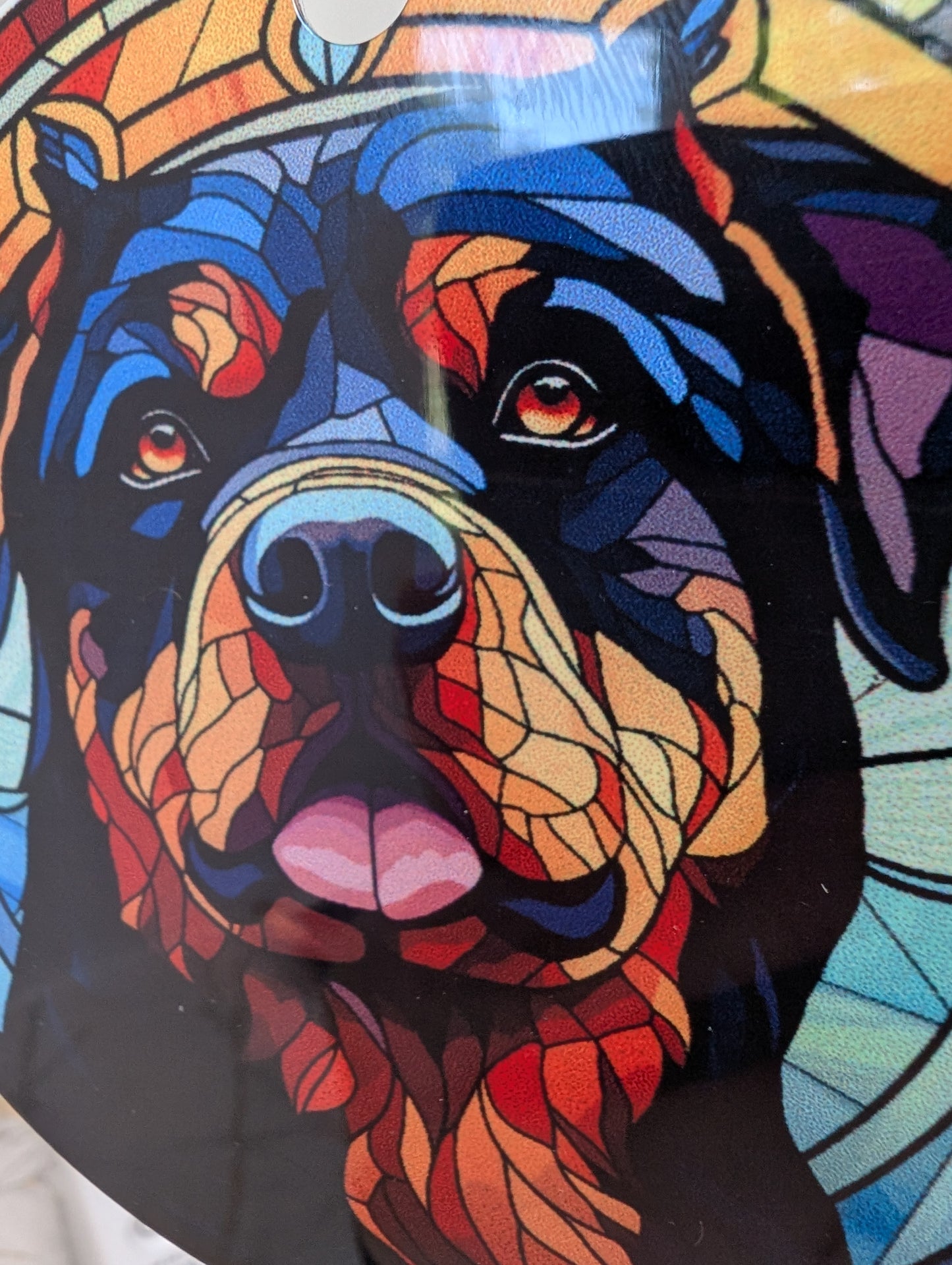 Rottweiler Stained Glass Effect Hanging Decor | Rottweiler Gift Idea