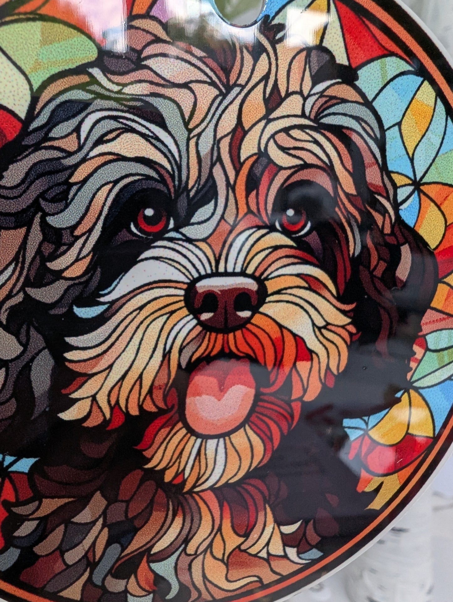 Portuguese Water Dog Stained Glass Effect Hanging Decor | Dog Gift