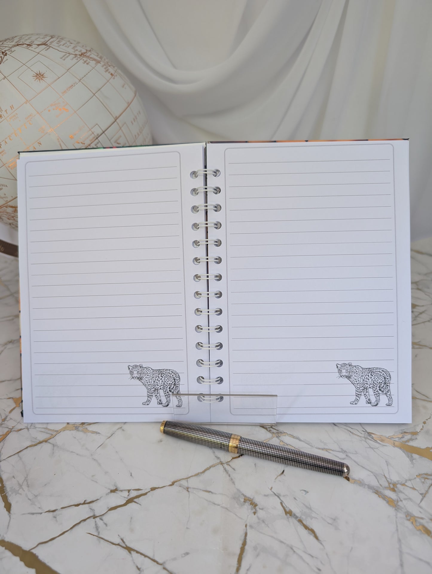 Leopard Stained Glass Style Notebook | Hand Made Big Cat Lover Gift