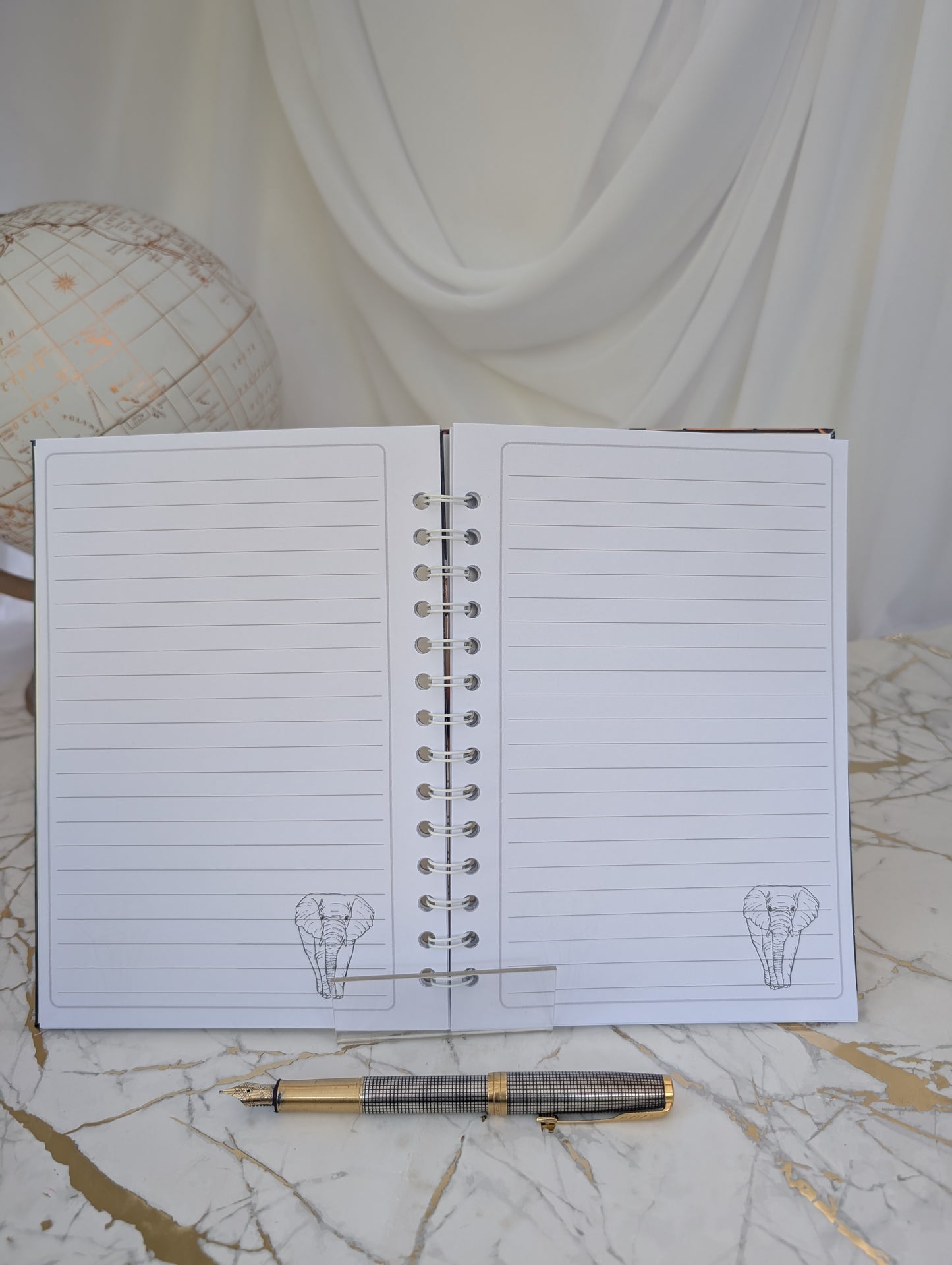 Elephant Stained Glass Style Notebook | Hand Made Elephant Lover Gift