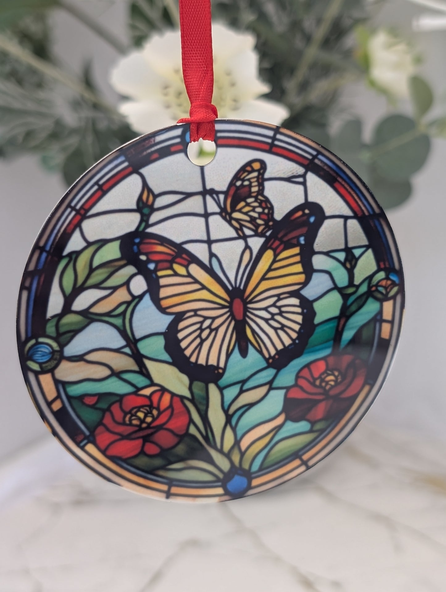 Butterfly Stained Glass Effect Hanging Decor | Butterfly Lover Gift
