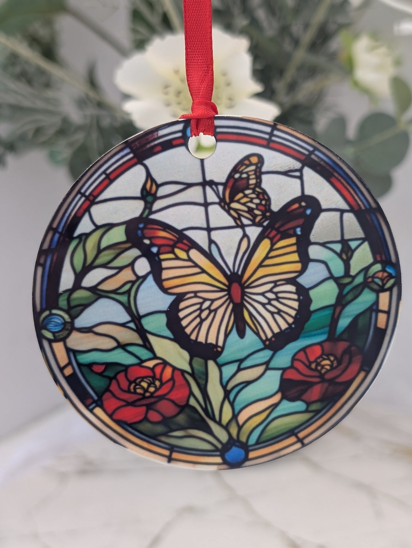Butterfly Stained Glass Effect Hanging Decor | Butterfly Lover Gift
