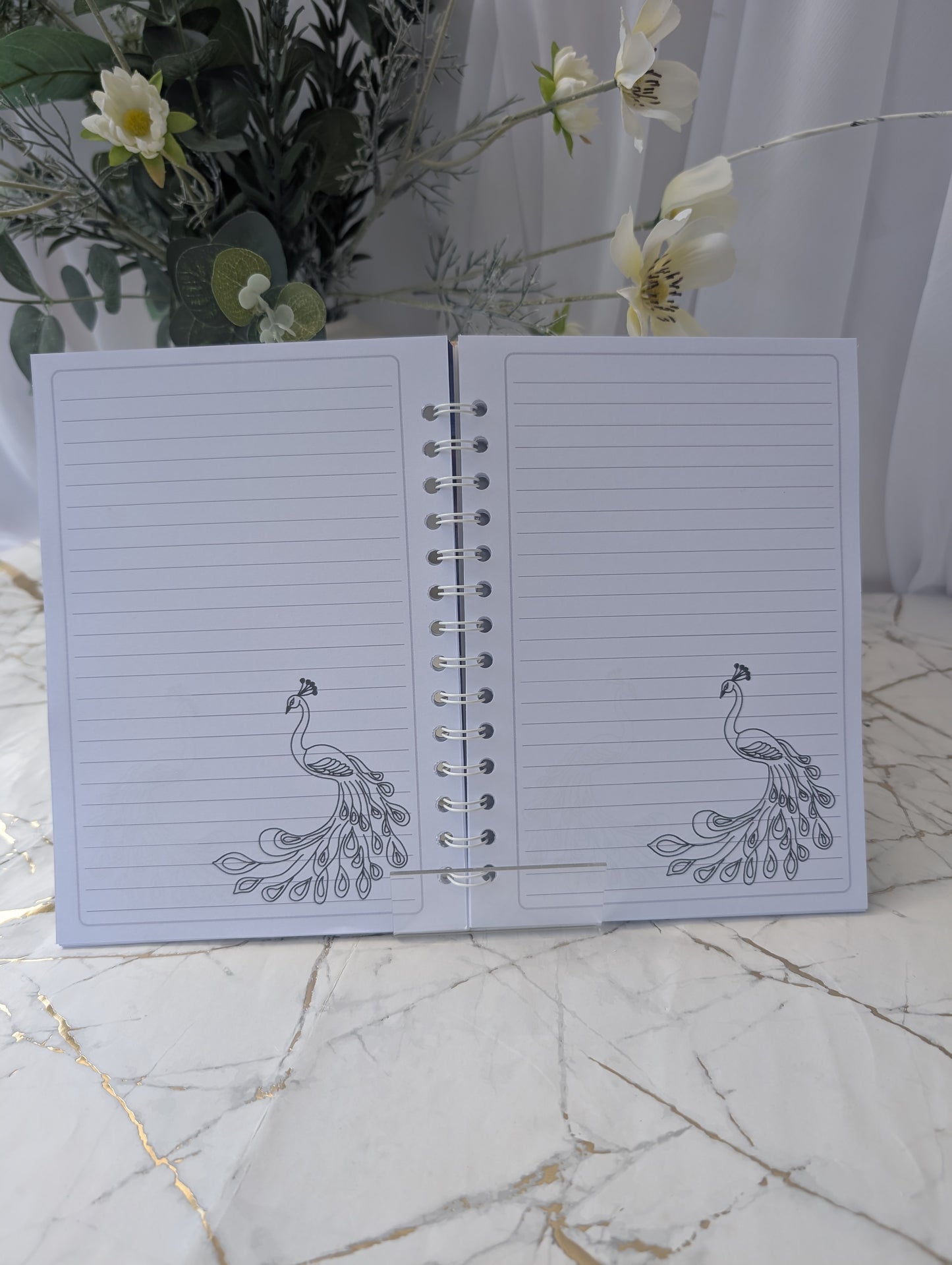 Peacock Stained Glass Style Notebook | Hand Made Peacock Lover Gift