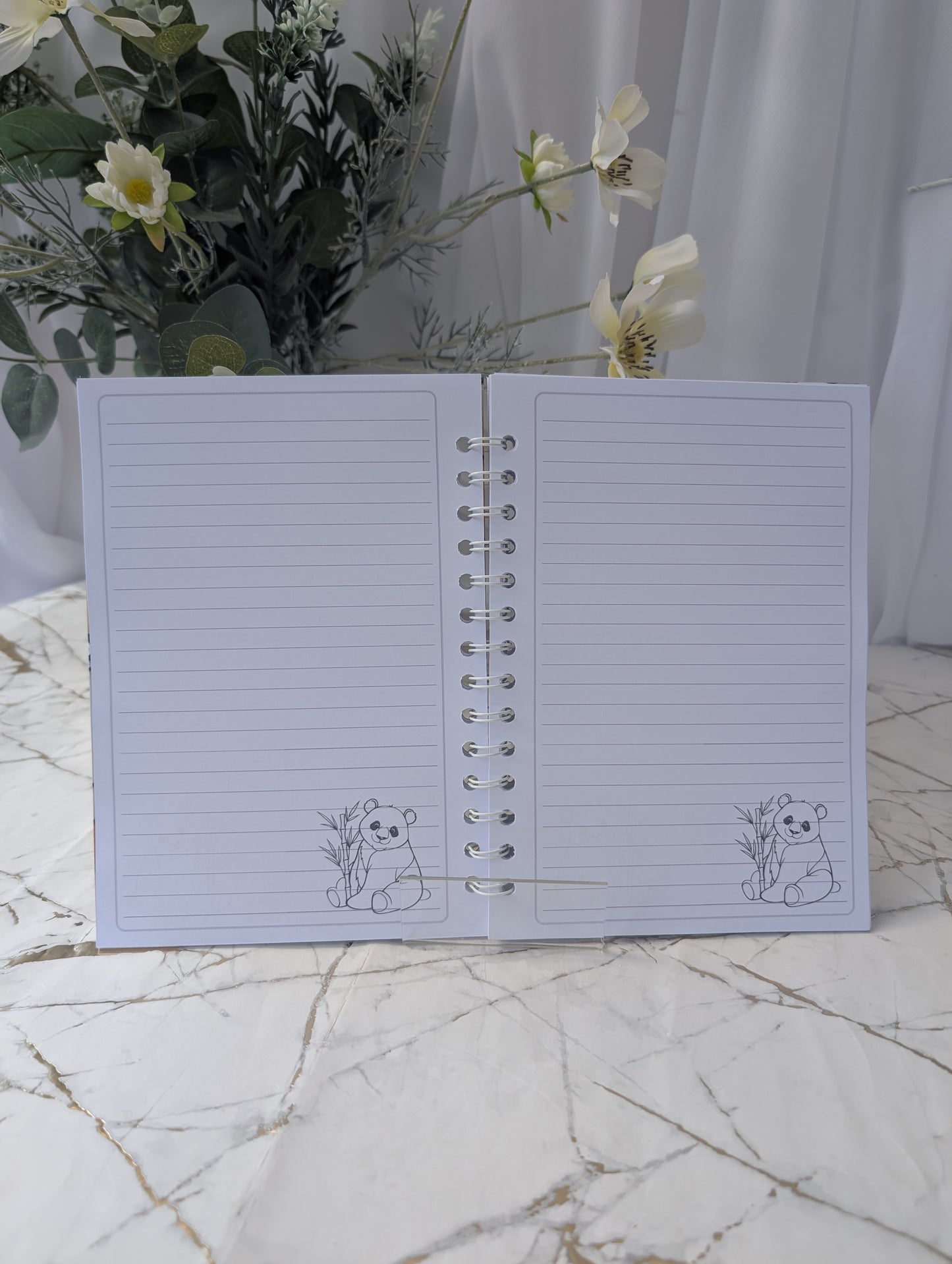 Panda Stained Glass Style Notebook | Hand Made Panda Stationery