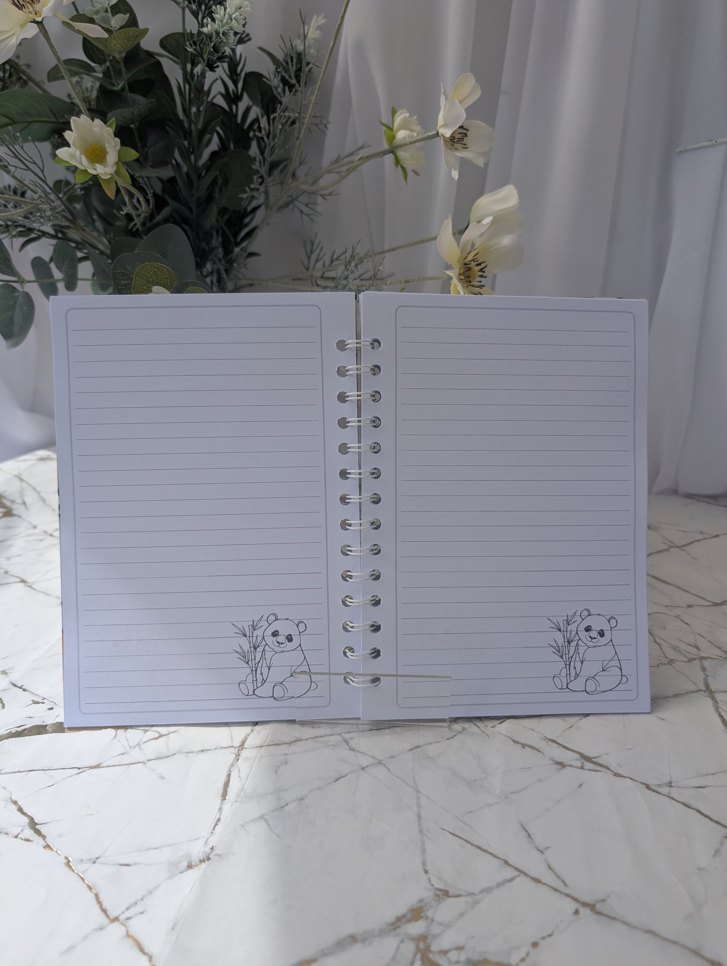 Panda Stained Glass Style Notebook | Hand Made Panda Stationery