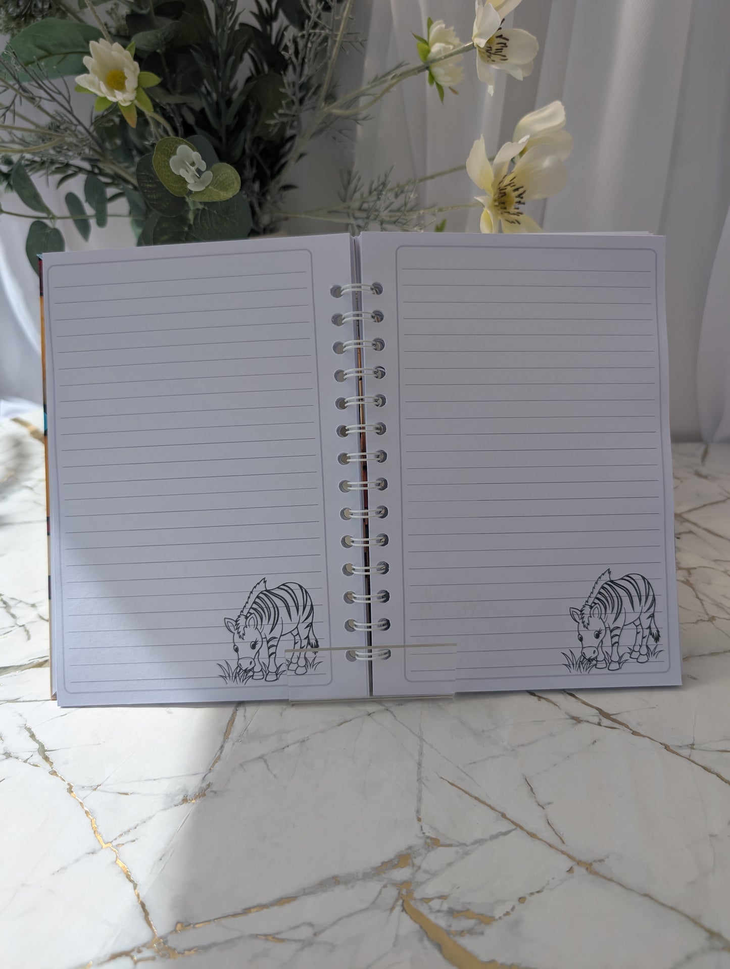 Zebra Stained Glass Style Notebook | Hand Made Zebra Lover Gift