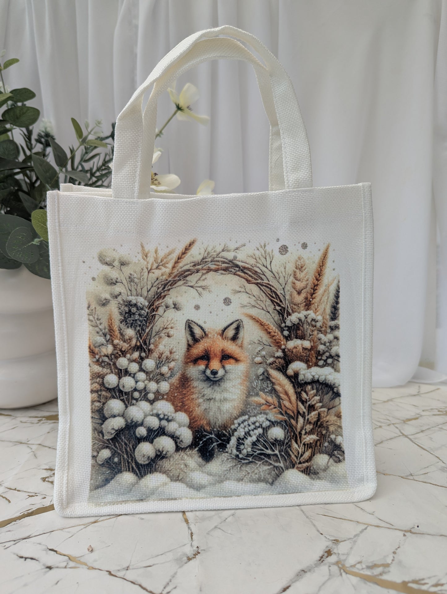Fox Tote Bag | Fox Gift for Her | Winter Fox Bag |