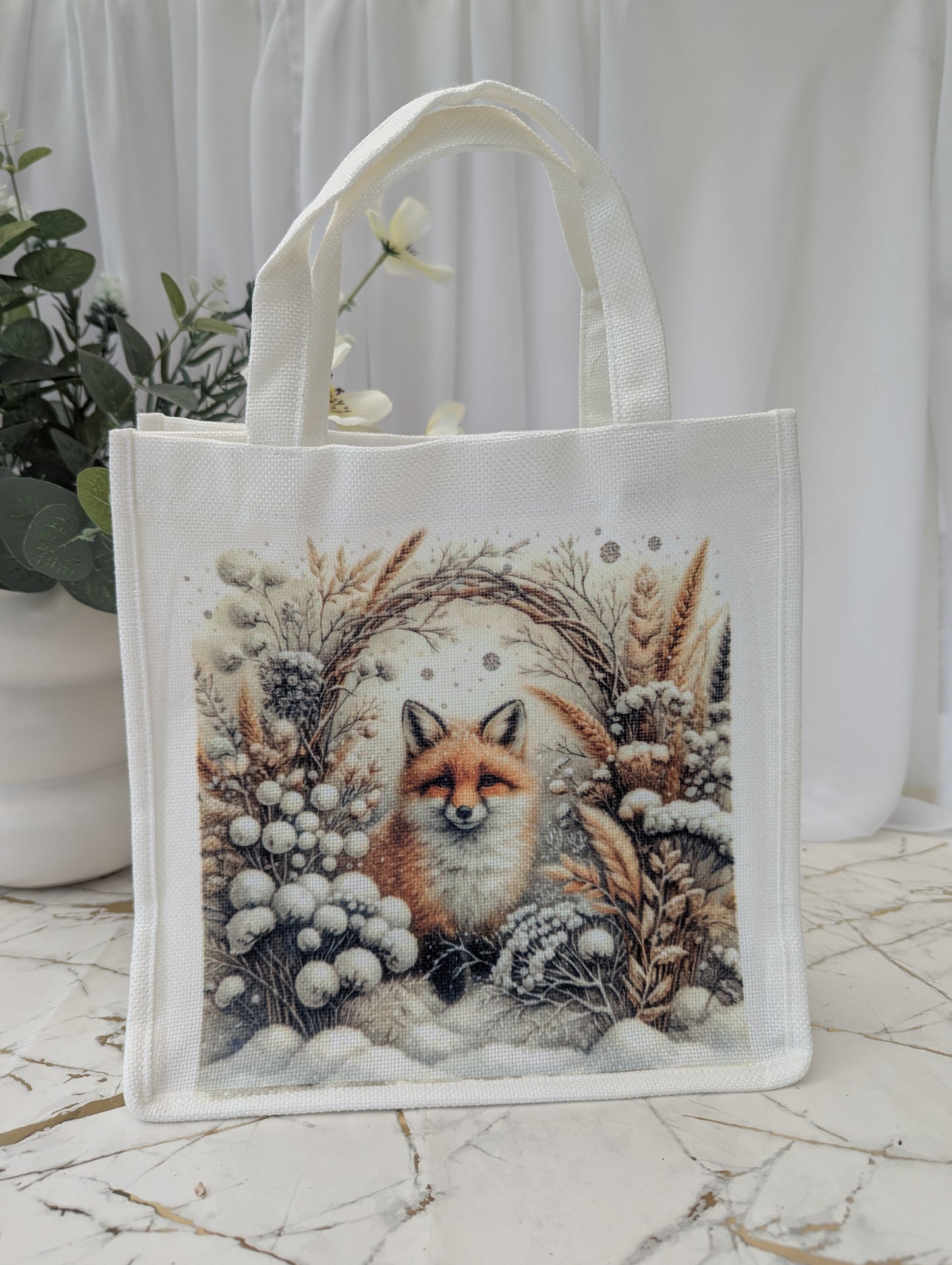 Fox Tote Bag | Fox Gift for Her | Winter Fox Bag |