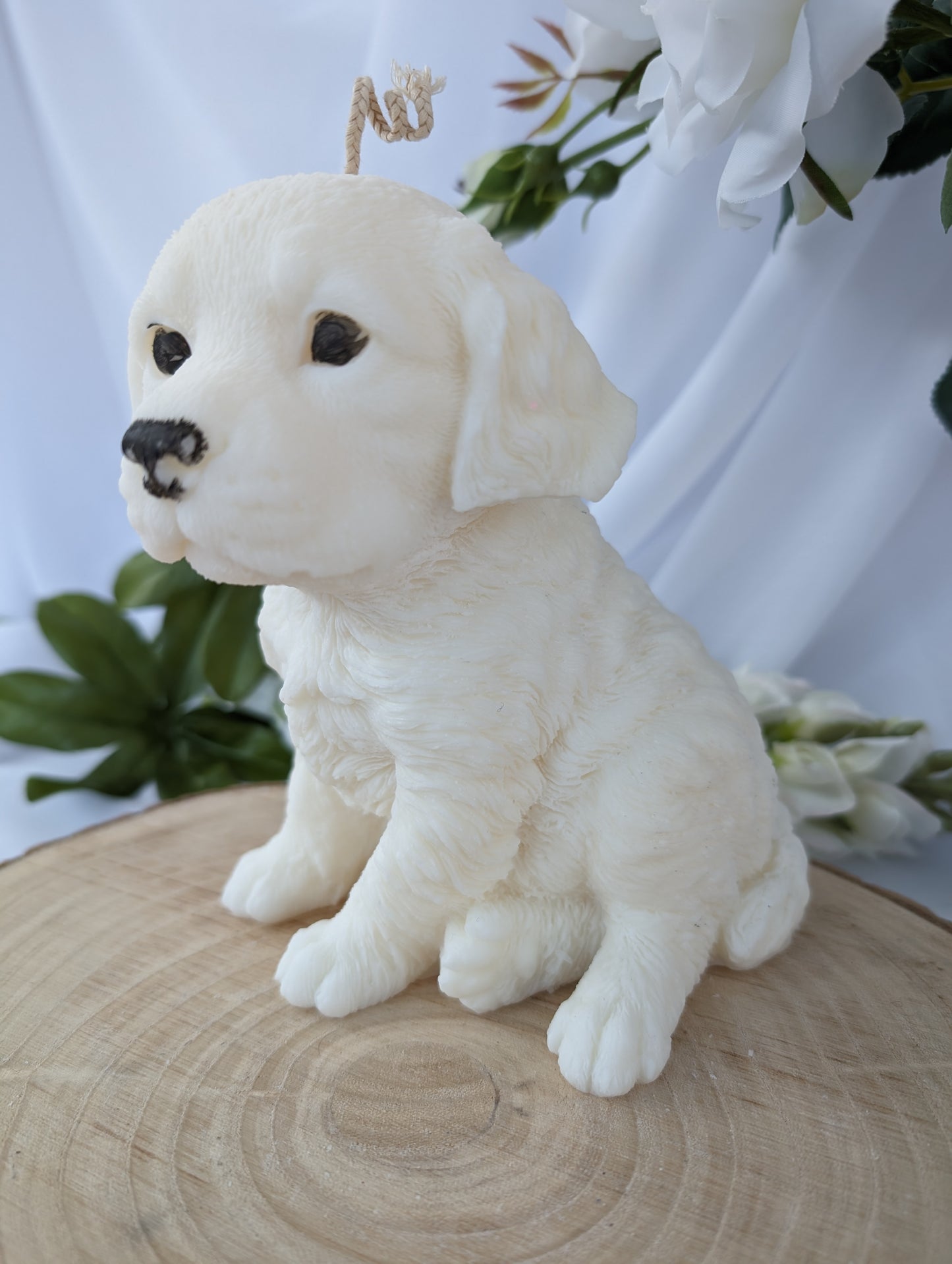 side view of Springer Spaniel moulded candle