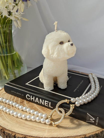 Coco - Bichon Frisee Puppy Candle image 1