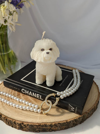 Coco - Bichon Frisee Puppy Candle image 0