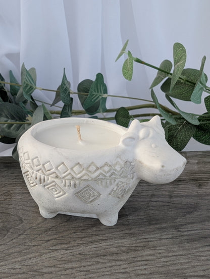 Cute Cow Pot and Candle | Hand Poured Cow Candle | Hand poured Cow Pot image 3