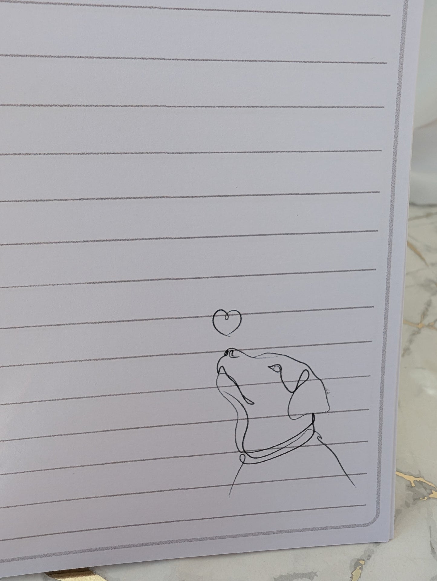 Chocolate labrador notebook insert detail
