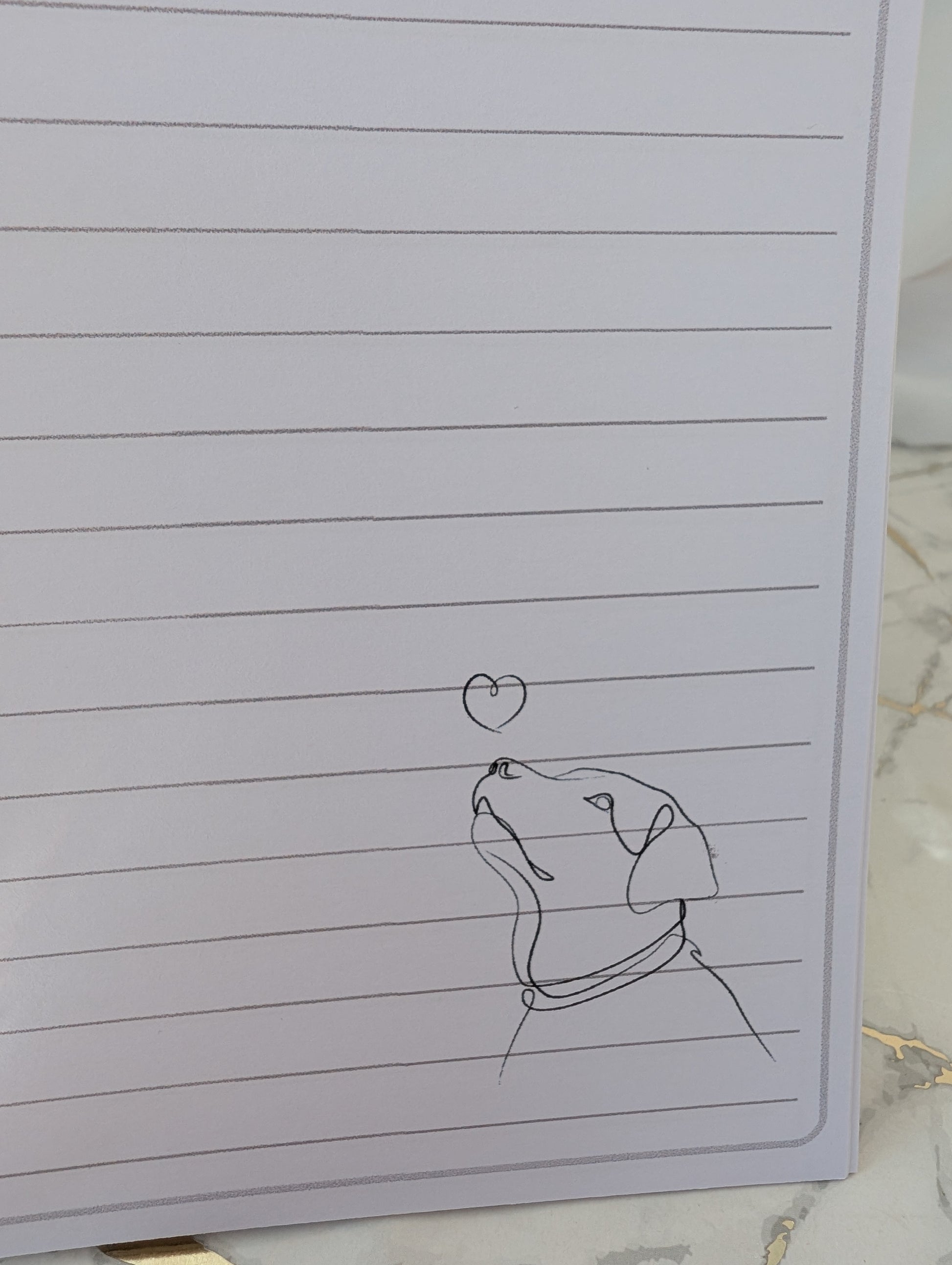 Chocolate labrador notebook insert detail