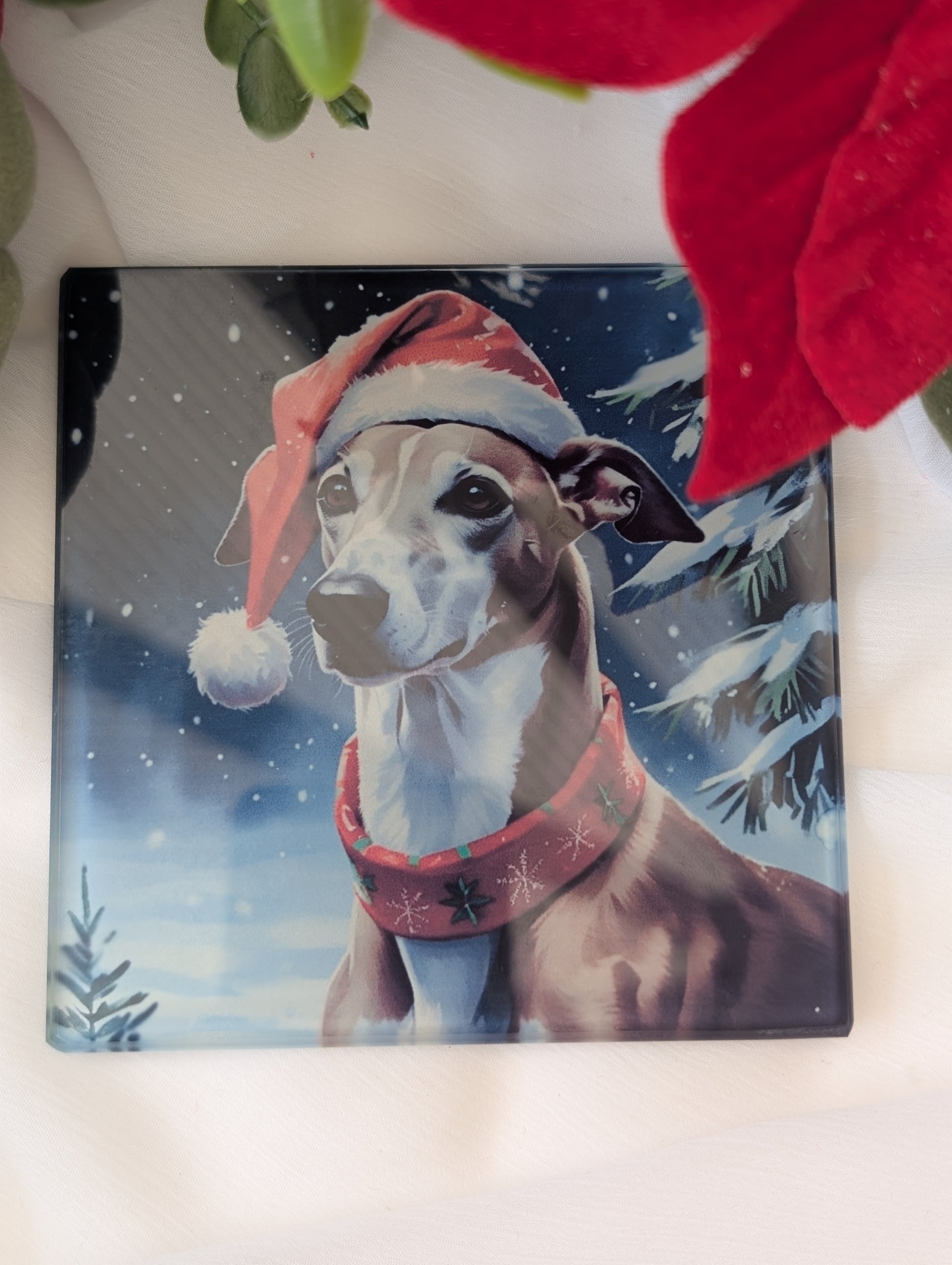Greyhound Gifts - Christmas coaster