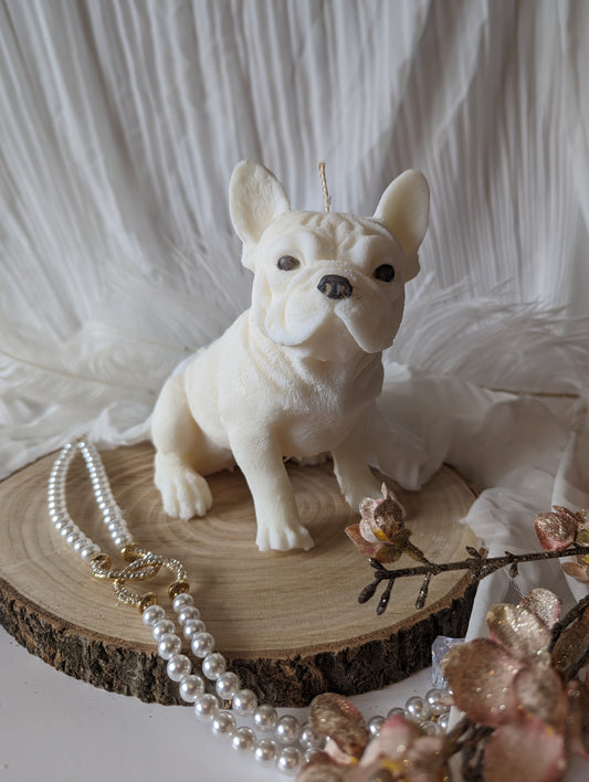 Moulded French Bulldog Candle 