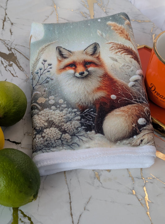 Fox Towel/Tea Towel | Winter Fox Tea Towel | Fox Gift Idea