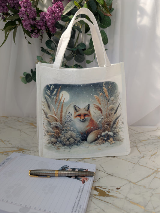 Fox Tote Bag | Linen Mix | Fox Gift Idea UK