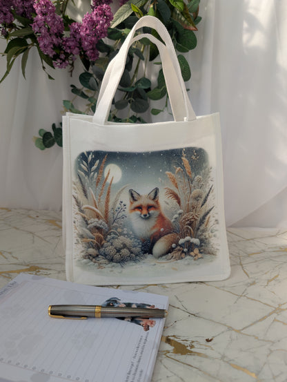 Fox Tote Bag | Linen Mix | Fox Gift Idea UK