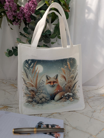 Fox Tote Bag | Linen Mix | Fox Gift Idea UK