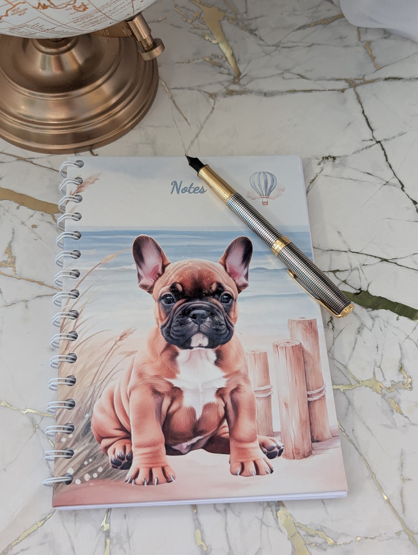 French Bulldog Spiral Bound Notebook | Handmade Stationery
