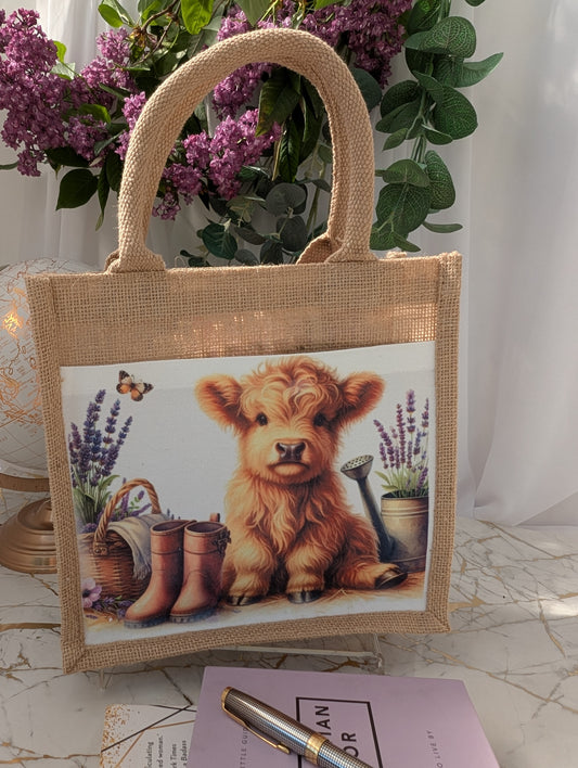 Cow Print Tote Bag – Highland Coo Shopping Bag | Reusable Eco Gift