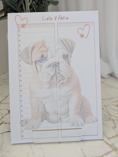 Bulldog Notepad | British Bulldog stationery | Bulldog Notepad Gift