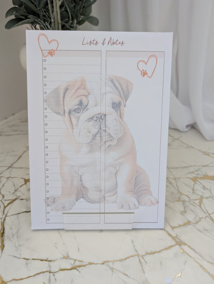 Bulldog Notepad | British Bulldog stationery | Bulldog Notepad Gift