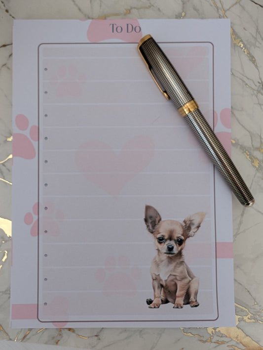 Chihuahua Notepad | Chihuahua Notebook | Dog Themed Stationery