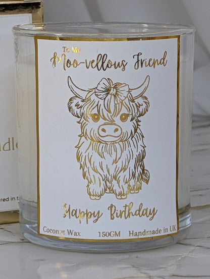 Highland Cow Gift | Highland Cow Candle | Vegan Candle