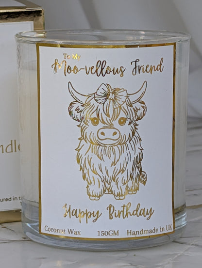 Highland Cow Gift | Highland Cow Candle | Vegan Candle