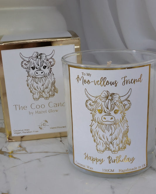 Highland Coo Moo-vellous Friend Birthday Candle | Coo Candle Gift