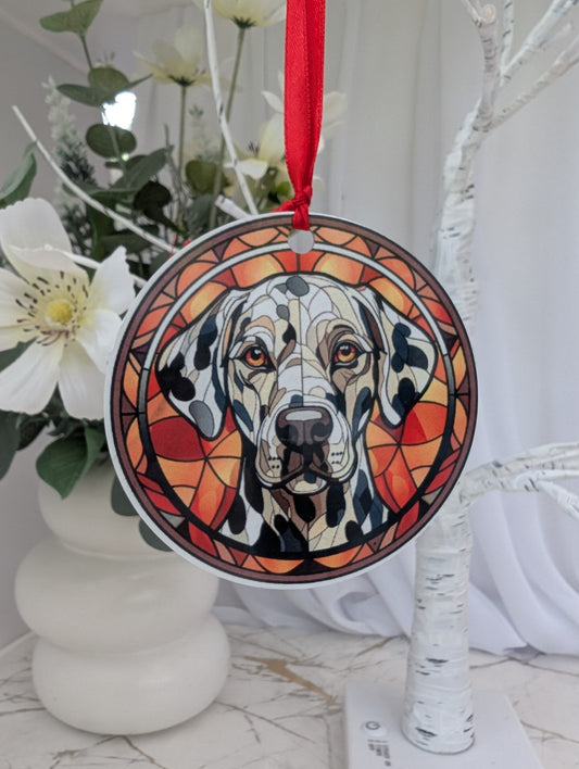 Dalmation Stained Glass Effect Hanging Decor | Dalmation Theme Gift