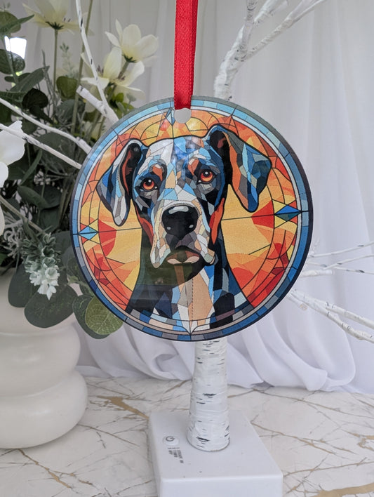 Great Dane Stained Glass Effect Hanging Decor | Great Dane Gift Idea