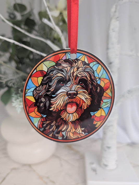 Portuguese Water Dog Stained Glass Effect Hanging Decor | Dog Gift
