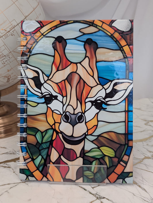 Giraffe Stained Glass Effect Notebook | Spiral Bound Giraffe Notebook