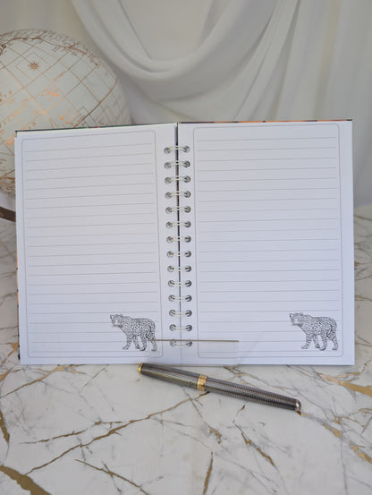 Leopard Stained Glass Style Notebook | Hand Made Big Cat Lover Gift