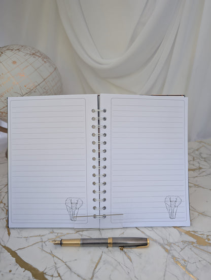 Elephant Stained Glass Style Notebook | Hand Made Elephant Lover Gift