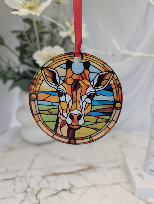 Giraffe Stained Glass Effect Hanging Decor | Giraffe Lover Gift